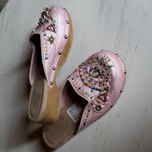 PINK Beaded Clogs